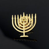 Israel Iudaism Menorah Broșă cu cataramă pentru bărbați, femei, rever, guler, ace, insignă, Hanukkah, cadouri de vacanță, bijuterii de credință, petrecere de nuntă