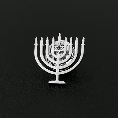Israel Iudaism Menorah Broșă cu cataramă pentru bărbați, femei, rever, guler, ace, insignă, Hanukkah, cadouri de vacanță, bijuterii de credință, petrecere de nuntă