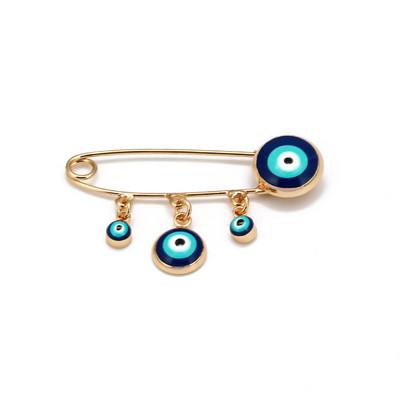 EVIL EYE Buburuza albastra turceasca Evil Eye Charm Brosa Pin cupru aur argint culoare brosa pentru femei fete bijuterii de moda BE63