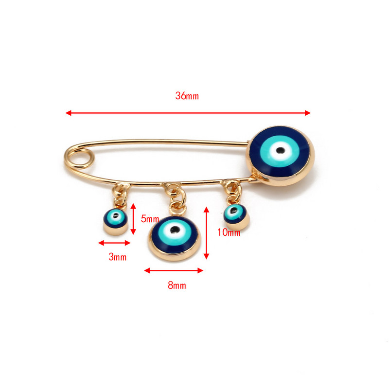 EVIL EYE Buburuza albastra turceasca Evil Eye Charm Brosa Pin cupru aur argint culoare brosa pentru femei fete bijuterii de moda BE63