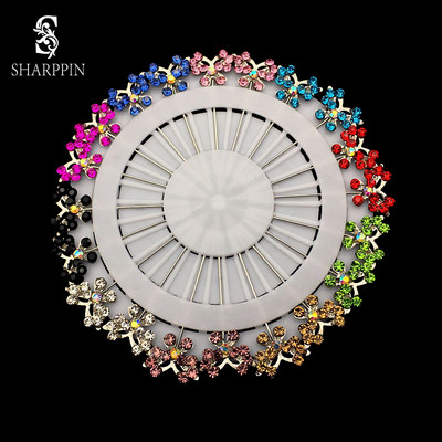20PCS καρφίτσες για γυναίκες Hijab Butterfly Flower Crystal Μουσουλμανικά κοσμήματα για κασκόλ Κλιπ καρφίτσας Χονδρική