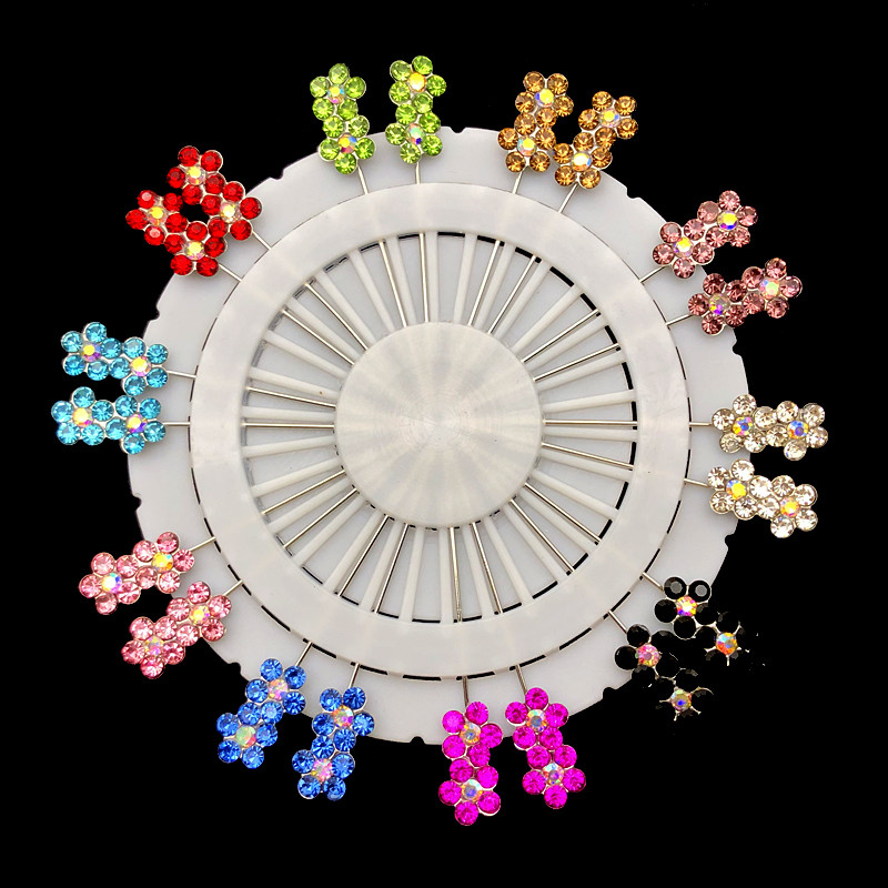 20 de bucăți ace pentru femei hijab fluture floare cristal bijuterii musulmane pentru eșarfă agrafe broșă comerț cu ridicata