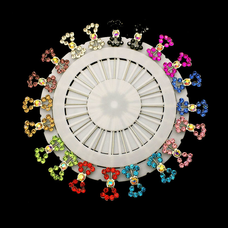 20 de bucăți ace pentru femei hijab fluture floare cristal bijuterii musulmane pentru eșarfă agrafe broșă comerț cu ridicata