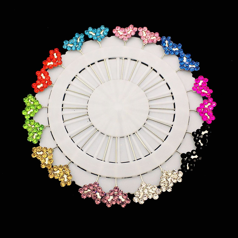 20 de bucăți ace pentru femei hijab fluture floare cristal bijuterii musulmane pentru eșarfă agrafe broșă comerț cu ridicata