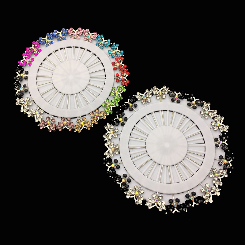 20 de bucăți ace pentru femei hijab fluture floare cristal bijuterii musulmane pentru eșarfă agrafe broșă comerț cu ridicata