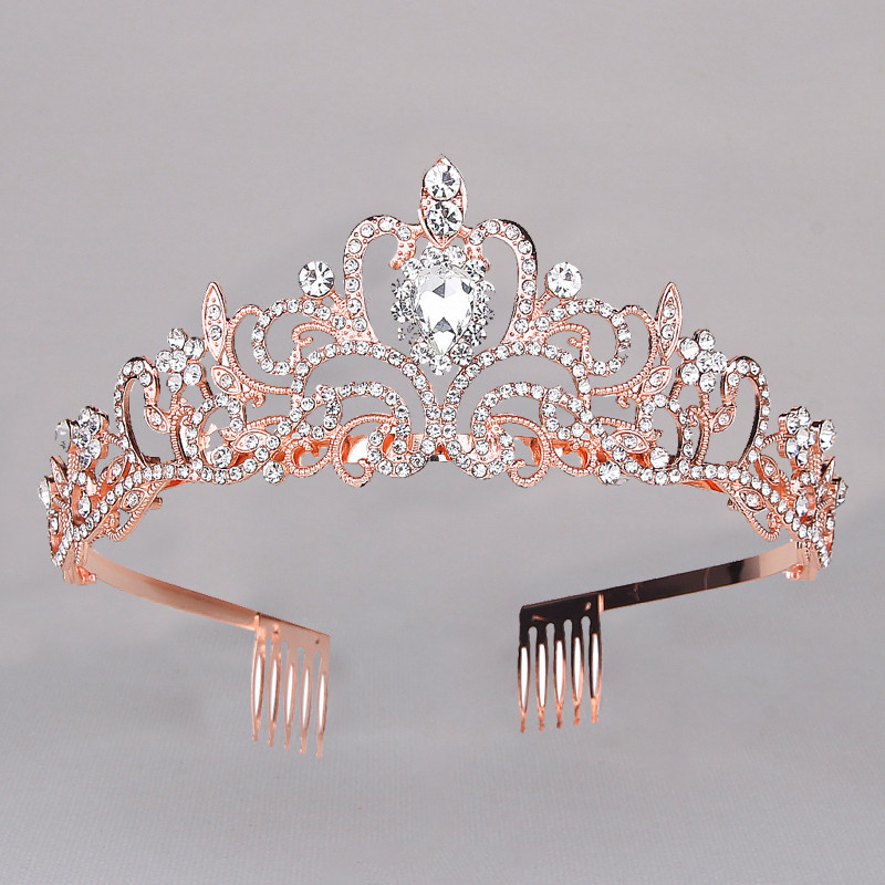 Bijuterii pentru păr de mireasă la modă, cristal, diademe baroc, coroane cu strasuri, femei, concurs, bal, nuntă, accesorii pentru păr, cadou