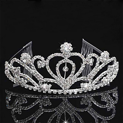 Hot Fashion Bridal Tiara Crown Luxury Princess Wedding Party Bijuterii de păr Femei Fată Inimă Cristal Bal Bandă Comerț cu ridicata