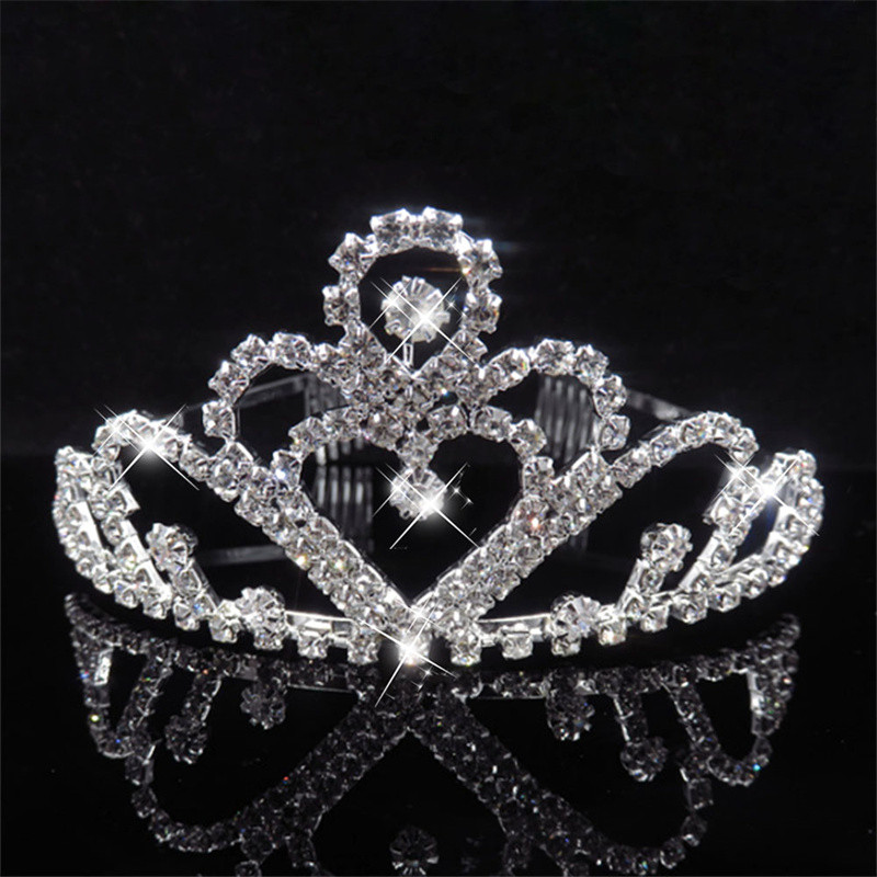 Hot Fashion Bridal Tiara Crown Luxury Princess Wedding Party Bijuterii de păr Femei Fată Inimă Cristal Bal Bandă Comerț cu ridicata