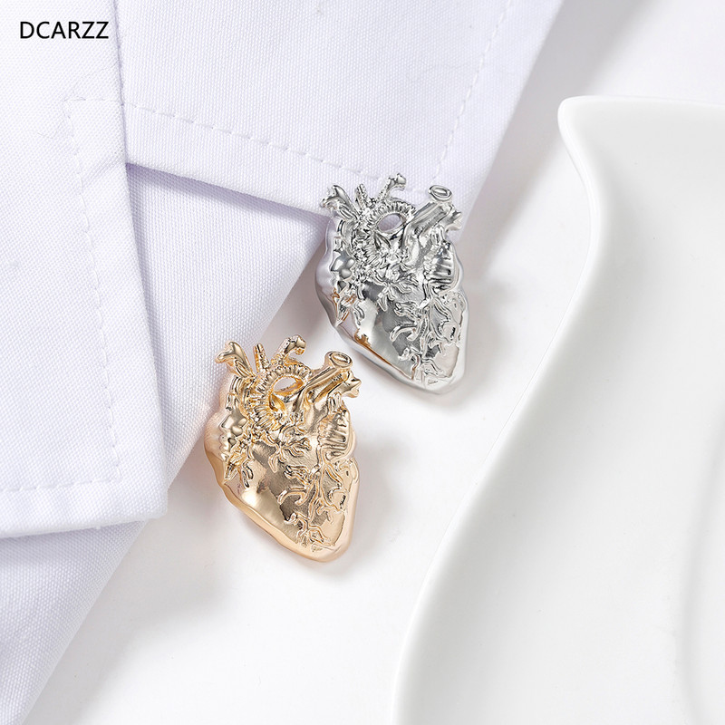 DCARZZ inimă ace de rever metal la modă bijuterii cadou de petrecere drăguț doctor asistent medical pin insigna cămașă broșe pentru femei