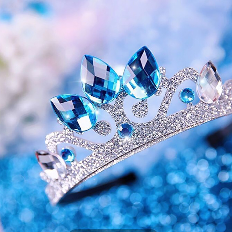 Princess Crown Girl kézzel készített kristály tiara gyerekeknek születésnapi esküvői modell, fejdísz kifutója, ajándék baba haj kiegészítők