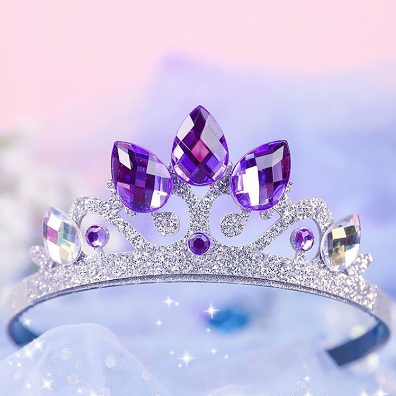 Princess Crown Girl kézzel készített kristály tiara gyerekeknek születésnapi esküvői modell, fejdísz kifutója, ajándék baba haj kiegészítők