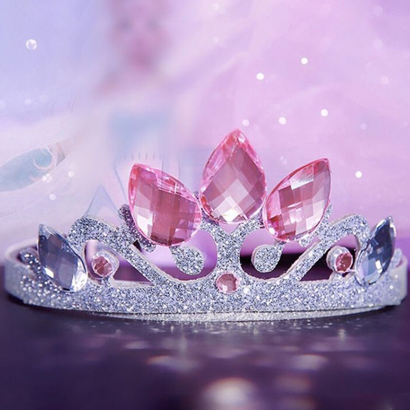 Princess Crown Girl kézzel készített kristály tiara gyerekeknek születésnapi esküvői modell, fejdísz kifutója, ajándék baba haj kiegészítők