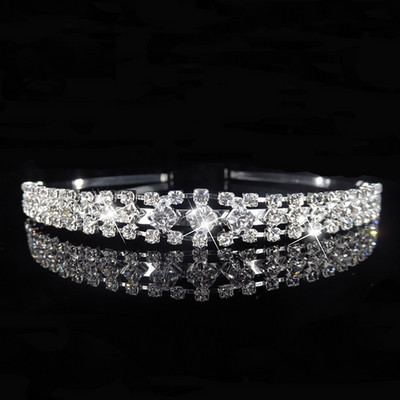 Menyasszony fejdísz Hercegnő hajkiegészítők Báli Korona Lány Elegáns Hajpánt Pearl Crystal Esküvői Haj Kiegészítők Fejpánt