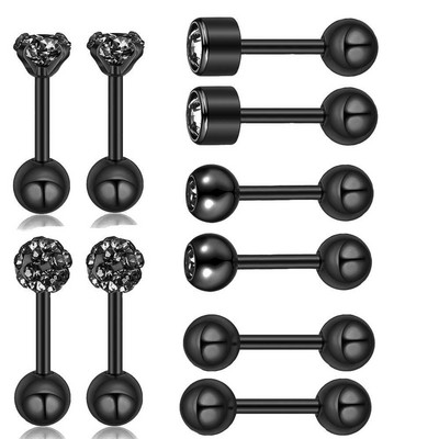10GB/komplekts 18G Labret pīrsings lūpu gredzenu komplekts Crystal Labret gredzenu rotaslietas Helix pīrsings Tragus auskars skrimšļa deguna pircēšana