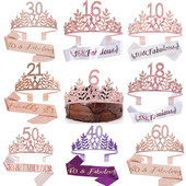 Kuninganna sünnipäevakroon 6 16 18 21 30 50 lindiga kristallist tiaara printsessi sünnipäevabaar Mitsvah peo aastapäeva kaunistustarbed