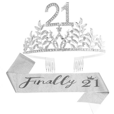 Kuninganna sünnipäevakroon 6 16 18 21 30 50 lindiga kristallist tiaara printsessi sünnipäevabaar Mitsvah peo aastapäeva kaunistustarbed