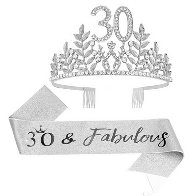 Kuninganna sünnipäevakroon 6 16 18 21 30 50 lindiga kristallist tiaara printsessi sünnipäevabaar Mitsvah peo aastapäeva kaunistustarbed