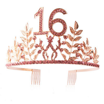 Kuninganna sünnipäevakroon 6 16 18 21 30 50 lindiga kristallist tiaara printsessi sünnipäevabaar Mitsvah peo aastapäeva kaunistustarbed