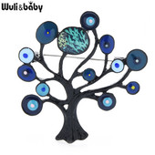 Wuli&baby Broșe de copac emailate, 2 culori, plante de copac, nunți, birou, petreceri, broșă, ace, cadouri