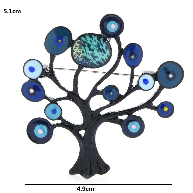 Wuli&baby Broșe de copac emailate, 2 culori, plante de copac, nunți, birou, petreceri, broșă, ace, cadouri