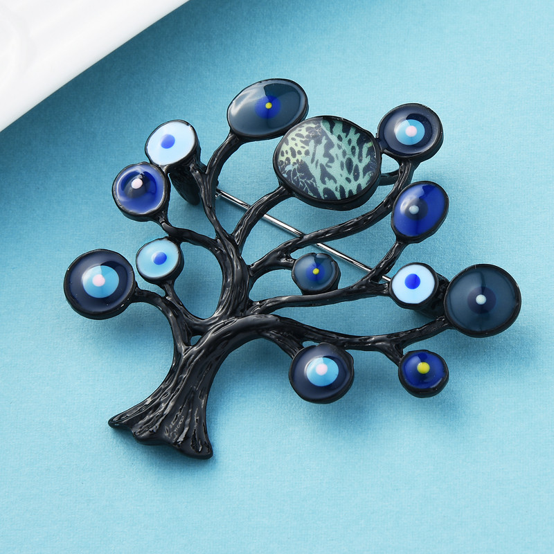 Wuli&baby Broșe de copac emailate, 2 culori, plante de copac, nunți, birou, petreceri, broșă, ace, cadouri