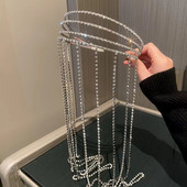 Jauna modes pilna Rhinestone spīdīga pušķu matu lente sieviešu galvassega Kāzu ballīšu aksesuāri matu rotaslietas