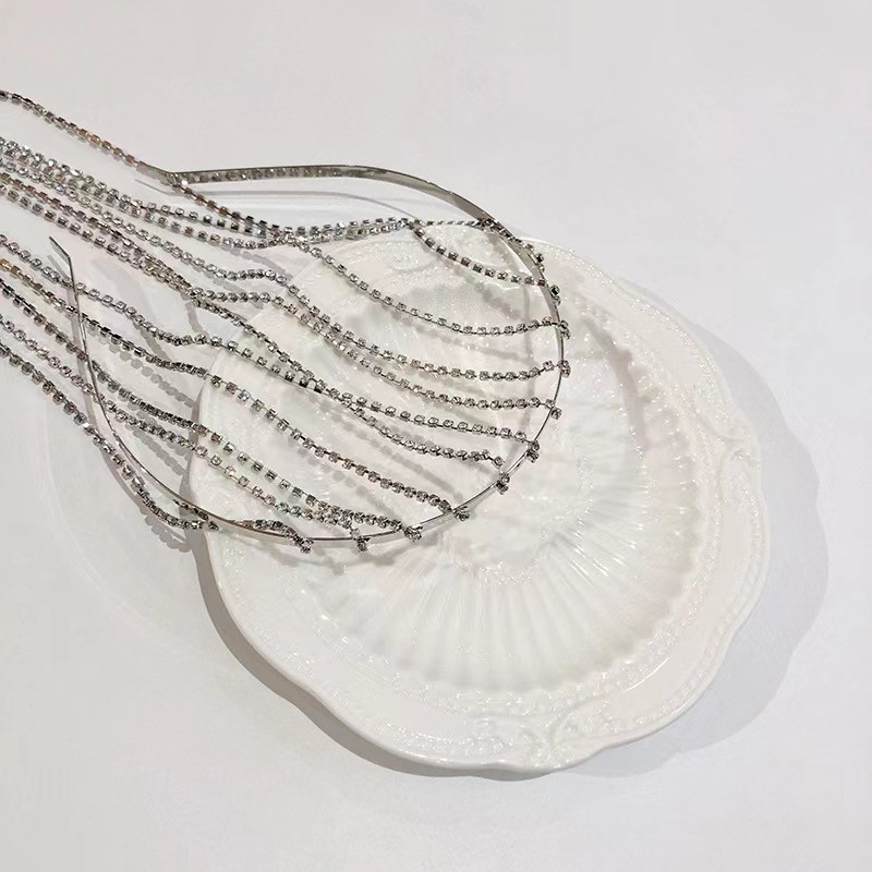 New Fashion Full Strass Strălucitor Ciucuri Banda de păr Tochie de cap pentru femei Accesorii pentru petrecere de nuntă Bijuterii de păr