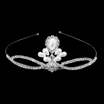 Princess Pearl Rhinestone Tiara Child Girl Δώρο στολίδι για τα μαλλιά Νυφική κόμμωση Στέμμα για τα μαλλιά του γάμου