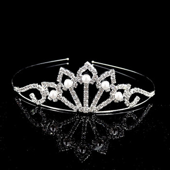 Princess Pearl Rhinestone Tiara Child Girl Δώρο στολίδι για τα μαλλιά Νυφική κόμμωση Στέμμα για τα μαλλιά του γάμου