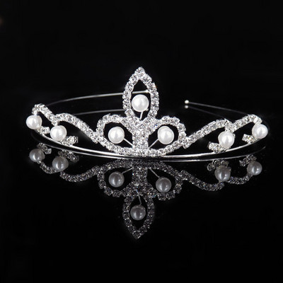 Princeses pērļu kalnu kristāla tiāra, bērns, meitene, izlaiduma dāvana matu rotājums, līgavas galvassega, kāzu matu rota, kronis