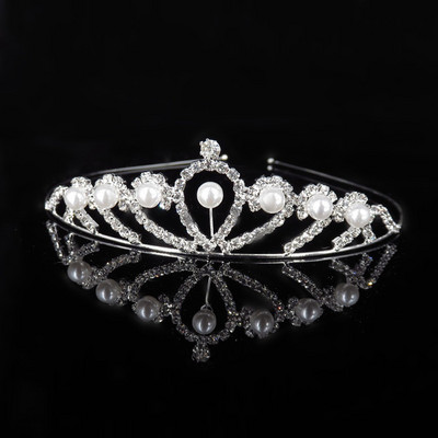 Princeses pērļu kalnu kristāla tiāra, bērns, meitene, izlaiduma dāvana matu rotājums, līgavas galvassega, kāzu matu rota, kronis