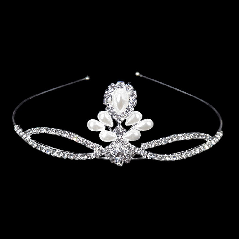 Princess Pearl strassz tiara gyermek lány bálba ajándék hajdísz menyasszonyi fejdísz esküvői hajdísz korona