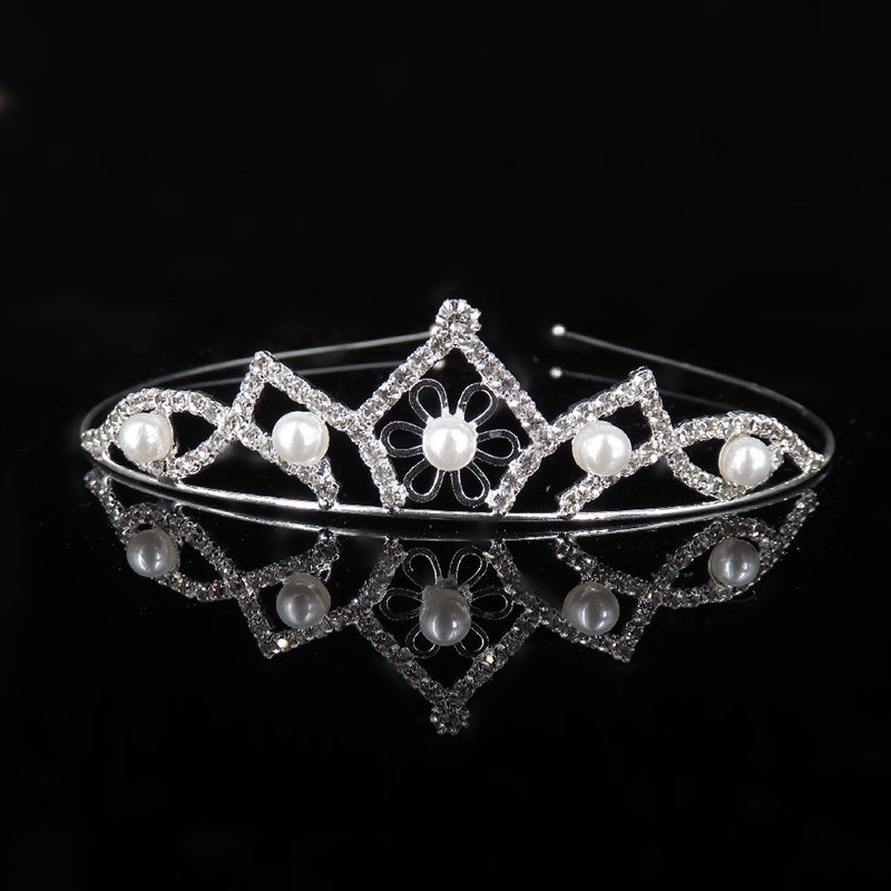 Princess Pearl strassz tiara gyermek lány bálba ajándék hajdísz menyasszonyi fejdísz esküvői hajdísz korona