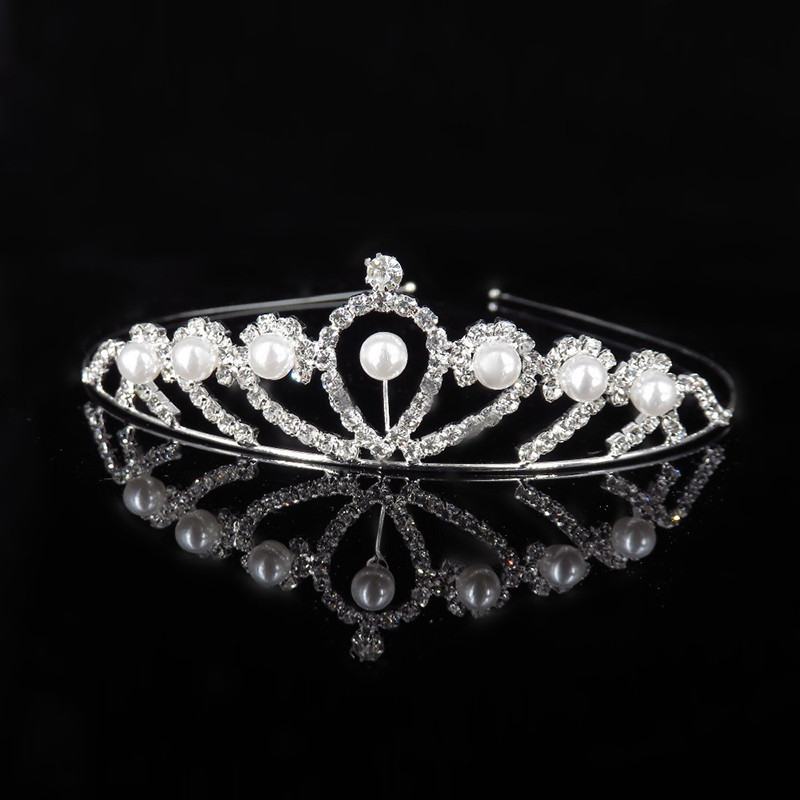 Princess Pearl strassz tiara gyermek lány bálba ajándék hajdísz menyasszonyi fejdísz esküvői hajdísz korona