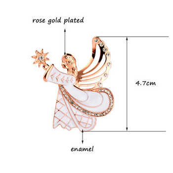 LEEKER Блестяща бяла емайлирана ангелска брошка за жени Винтидж брошка Игла Бижута сватбени аксесоари Дамска брошка ZD1 LB4