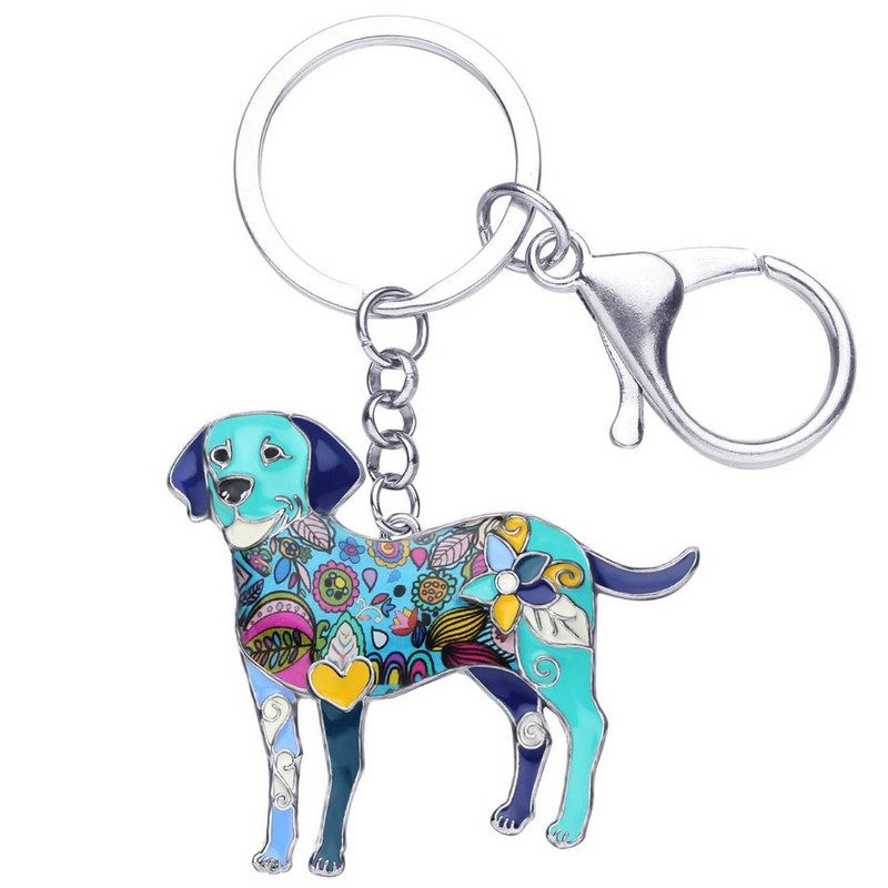 Bonsny Enamel Labrador kutya kulcstartó kulcstartó új ékszer női lányoknak táska báj medál autós kulcstartó kulcstartó kiegészítők