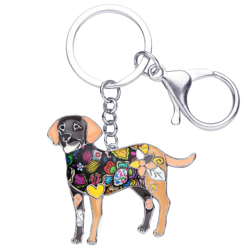 Bonsny Enamel Labrador kutya kulcstartó kulcstartó új ékszer női lányoknak táska báj medál autós kulcstartó kulcstartó kiegészítők