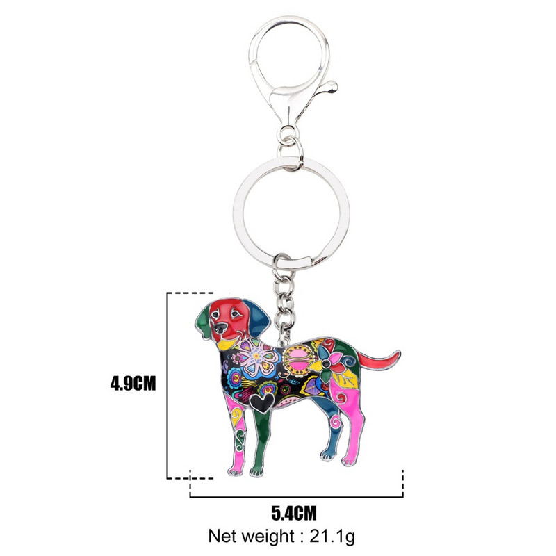 Bonsny Enamel Labrador kutya kulcstartó kulcstartó új ékszer női lányoknak táska báj medál autós kulcstartó kulcstartó kiegészítők
