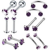 12 bucăți/set Crystal Labret Piercing Buză Inel Nas Sprâncene Piercing Helix Tragus Piercing Cercei Stud Pircing Kit