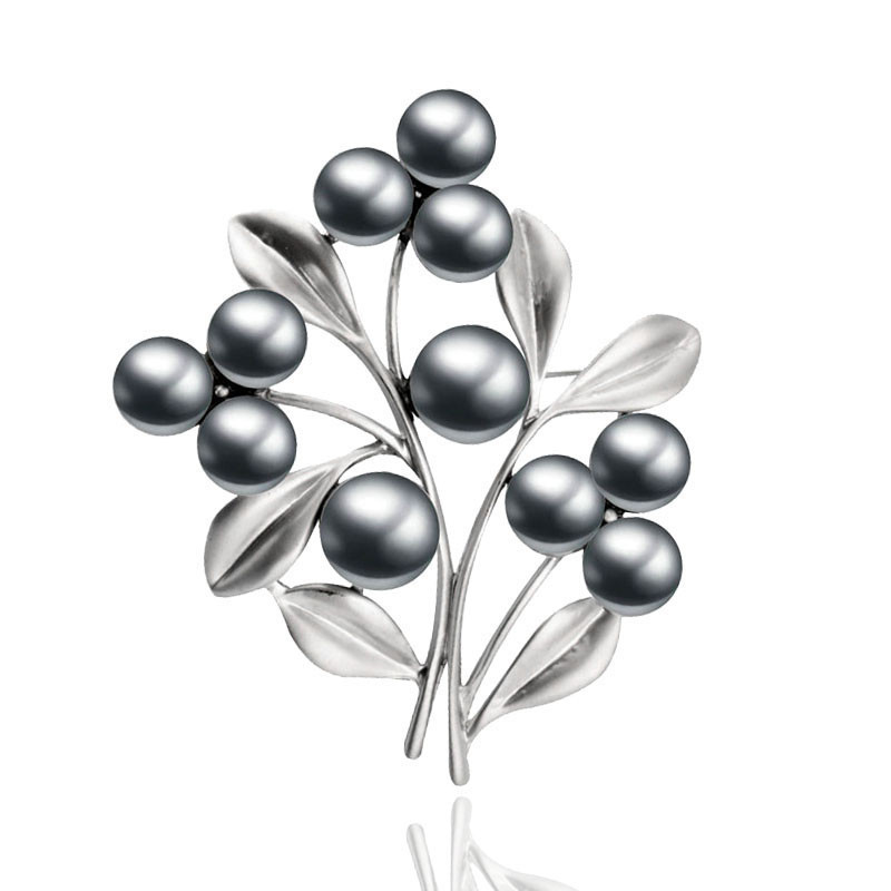 LEEKER femei vintage broșe ace cu perle mari de imitație gri, accesorii de bijuterii pentru femei ZD1 LK7