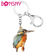 Breloc Bonsny Acrilic Minunat kingfisher Breloc Estetic Animal Păsări Bijuterii Pentru Femei Copii Prieteni Accesorii Cadou la modă
