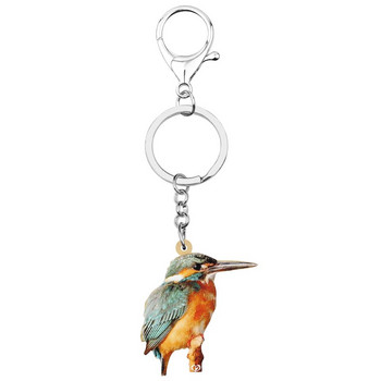 Bonsny Acrylic Lovely kingfisher Keychains Aesthetic Animal Bird Keyring Jewelry for Women Kids Friends Μοντέρνα αξεσουάρ δώρου