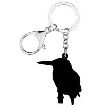 Bonsny Acrylic Lovely kingfisher Keychains Aesthetic Animal Bird Keyring Jewelry for Women Kids Friends Μοντέρνα αξεσουάρ δώρου