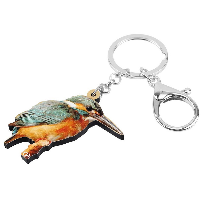 Breloc Bonsny Acrilic Minunat kingfisher Breloc Estetic Animal Păsări Bijuterii Pentru Femei Copii Prieteni Accesorii Cadou la modă