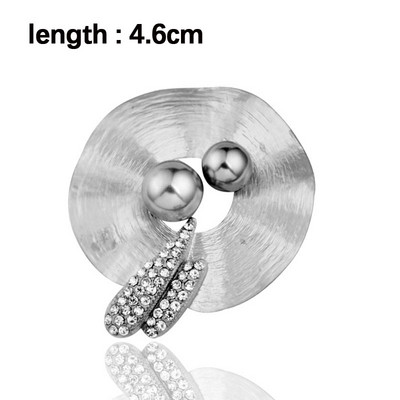 LEEKER Vintage argintiu culoare metal goale broșe ace cu perla mare femei rochie de nunta bijuterii ZD1 LB7