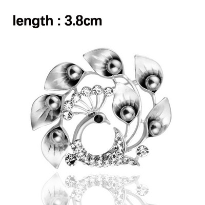 LEEKER Vintage argintiu culoare metal goale broșe ace cu perla mare femei rochie de nunta bijuterii ZD1 LB7