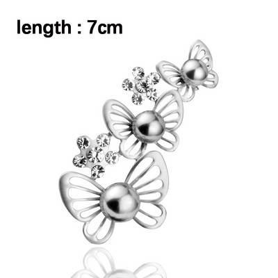 LEEKER Vintage argintiu culoare metal goale broșe ace cu perla mare femei rochie de nunta bijuterii ZD1 LB7