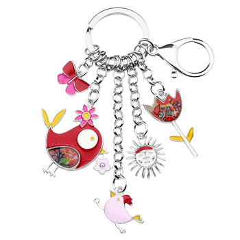 Bonsny 2016 Enamel Alloy Fish Chicken Marvel Alloy Keychain for Women Girl Τσάντα Μπρελόκ Charm Κρεμαστό κόσμημα Aceessorie