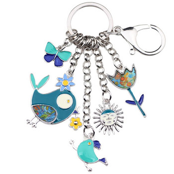 Bonsny 2016 Enamel Alloy Fish Chicken Marvel Alloy Keychain for Women Girl Τσάντα Μπρελόκ Charm Κρεμαστό κόσμημα Aceessorie