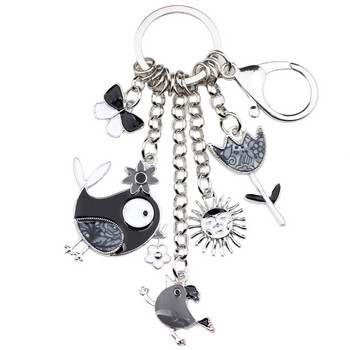 Bonsny 2016 Enamel Alloy Fish Chicken Marvel Alloy Keychain for Women Girl Τσάντα Μπρελόκ Charm Κρεμαστό κόσμημα Aceessorie